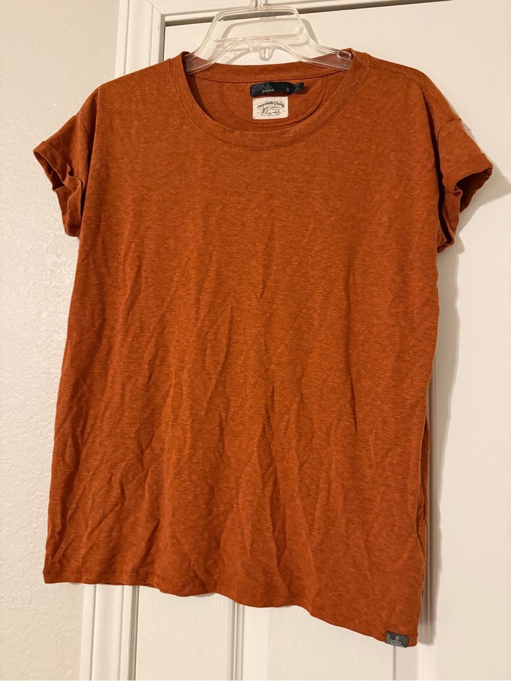 Prana Women's Rust Orange Short Sleeve Crew Tee - Picture 2 of 6